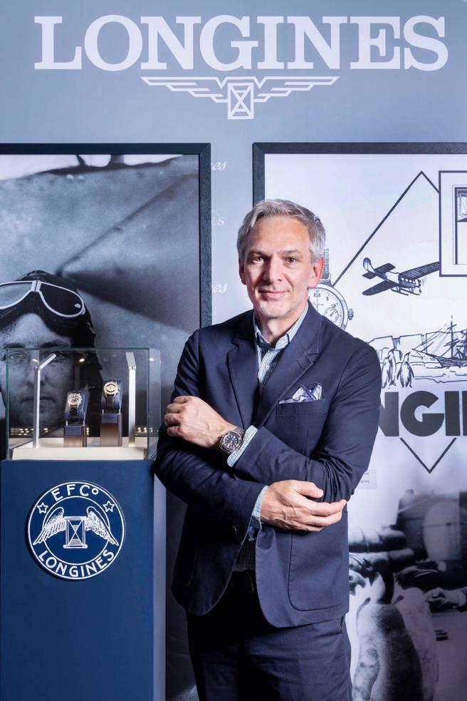 浪琴表博物馆总监Daniel Hug近日访台，带来7只最具代表性的骨董表。（LONGINES提供）