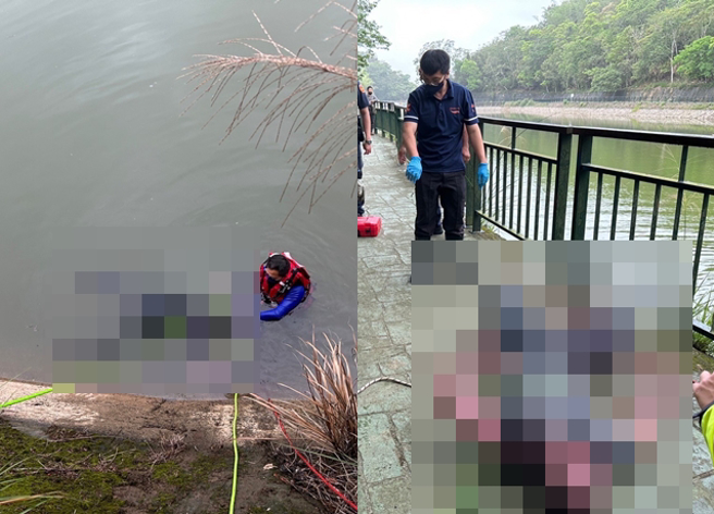 男子全身绑铁炼、电池，漂浮在南投头社水库遭民眾发现。（图/中天新闻）