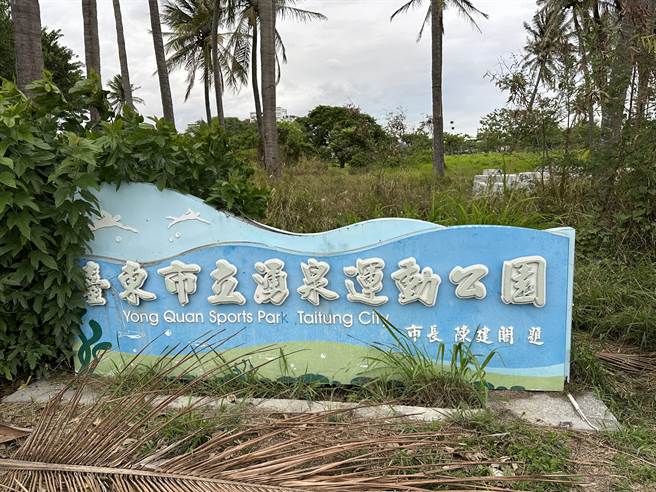 台东涌泉公园近年水位持续下降。（蔡旻妤摄）