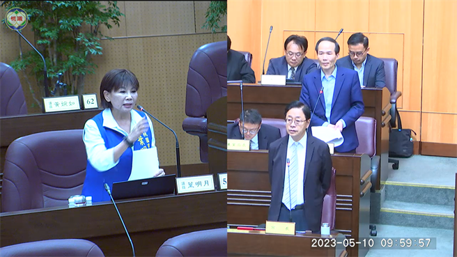 议员叶明月为内坜2600名师生请命。（蔡依珍摄）