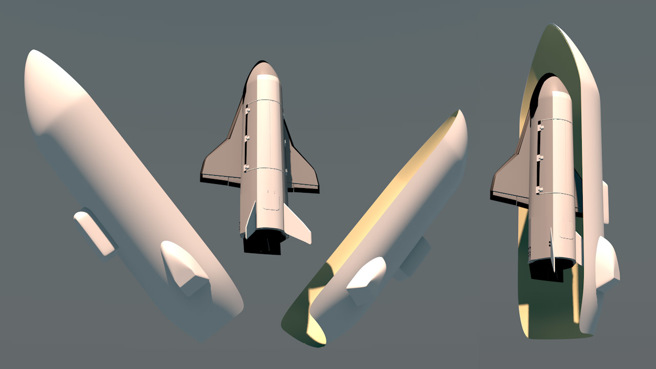 整流罩的突出部分，可能就是配合有翼太空船的机翼做出的变型。(图/FACEBOOK)