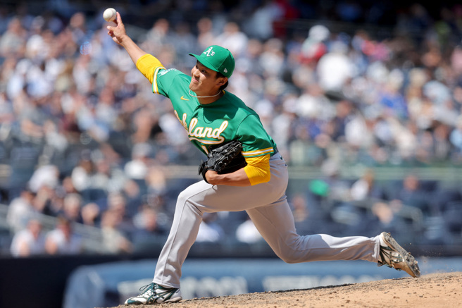 藤浪晋太郎投出本季代表作。（路透）