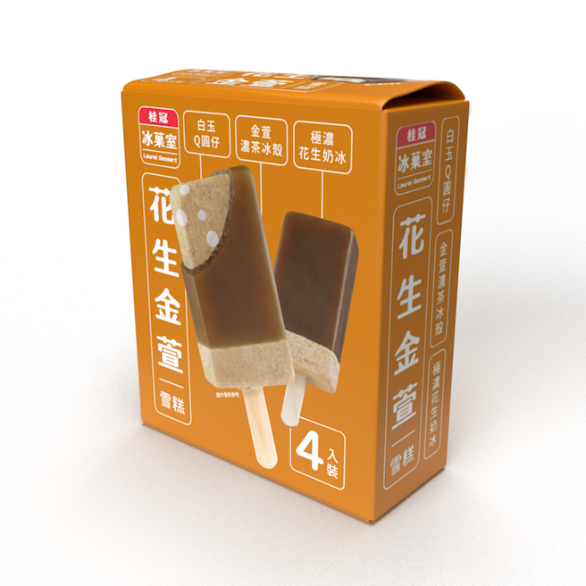 大润发桂冠冰菓室金萱花生雪糕，4入118元。（大润发提供）