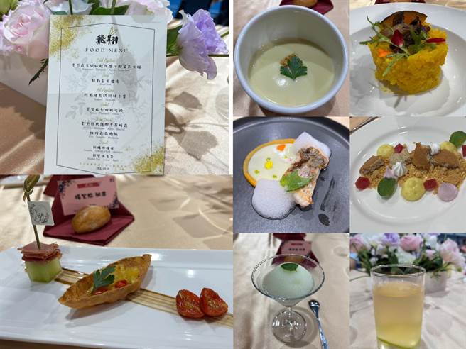 西式餐会中前菜到主餐、甜点、饮料共有8道菜色，全都使用彰化在地食材。（校方提供／孙英哲彰化传真）
