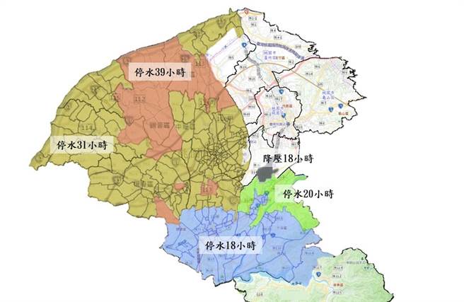 停水范围跟时间。(市府提供／蔡依珍桃园传真)