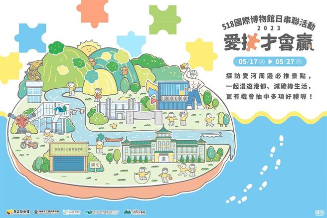 高市劳工局17日至27日推出「爱拼才会赢－518国际博物馆日串连活动」，民眾闯关成功就能抽健康运动用品。（高市劳工局提供／袁庭尧高雄传真）