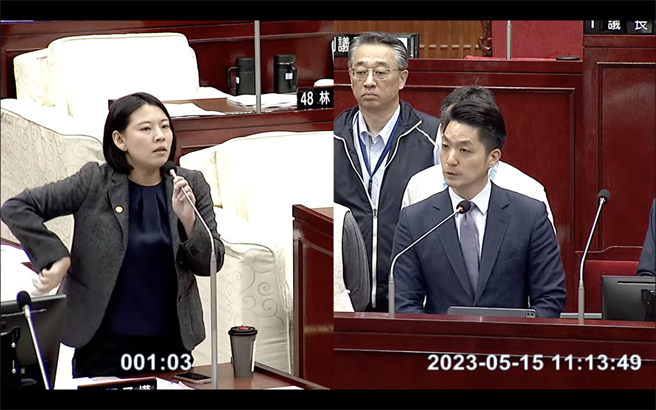 台北市议员何孟桦发现，北市府事后仅针对塔吊公司「宇球国际兴业有限公司（下称宇球）」捷运沿线3处工地进行稽查，剩余13处工地仅要求自主稽查。（截自台北市议会直播）