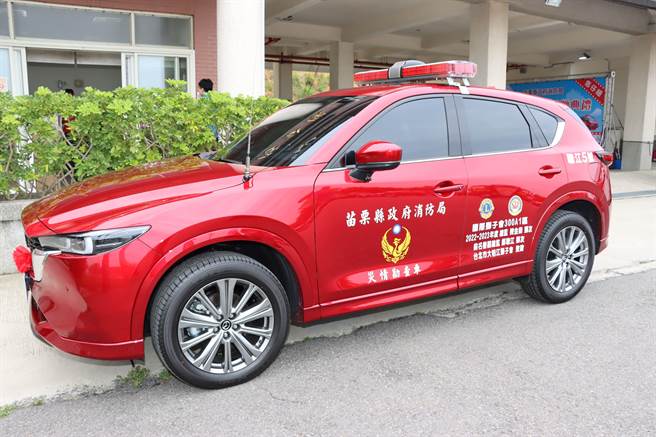 价值约153万元的灾情勘查车。（苗栗县政府提供／李京升苗栗传真）