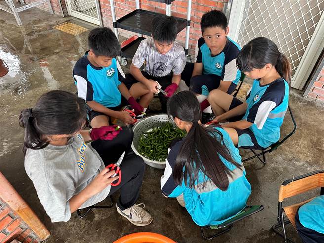 学生们利用课余时间帮忙。（东澳国小提供／吴佩蓉宜兰传真）