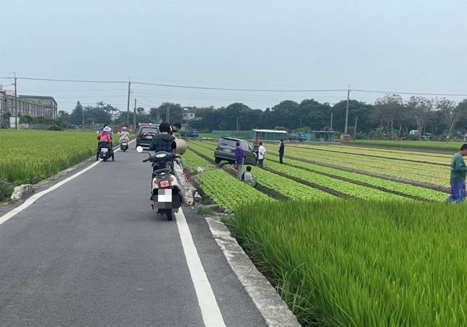 云林县警局统计发现，近一个月车祸事故原因以未注意未注意车前状况为大宗，日前一辆自小客车疑似要闪避人车，衝入农田。（读者提供）