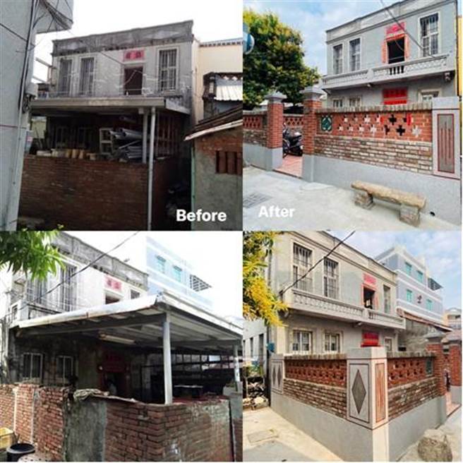 「锦绣」施工前后对比。（高雄市都发局提供／崔正纲高雄传真）