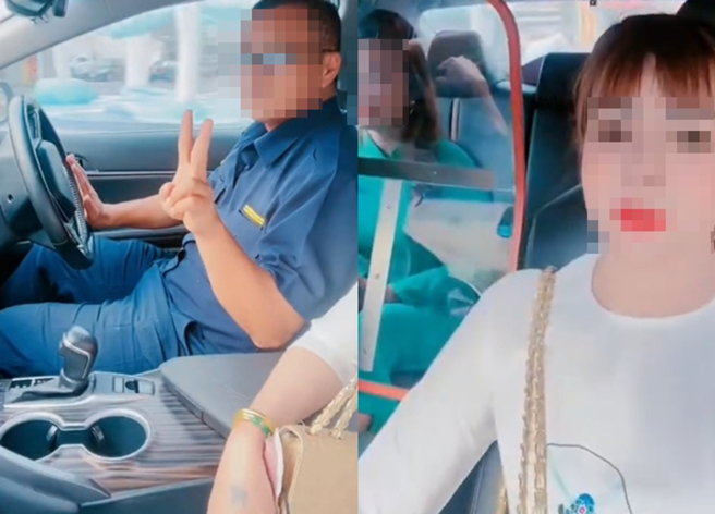 臺西分局员警开巡逻车载女新住民志工返家，全车未繫安全带影片流出，但这起事件也引起一票网友逆风相挺。（翻摄自社会事新闻影音）