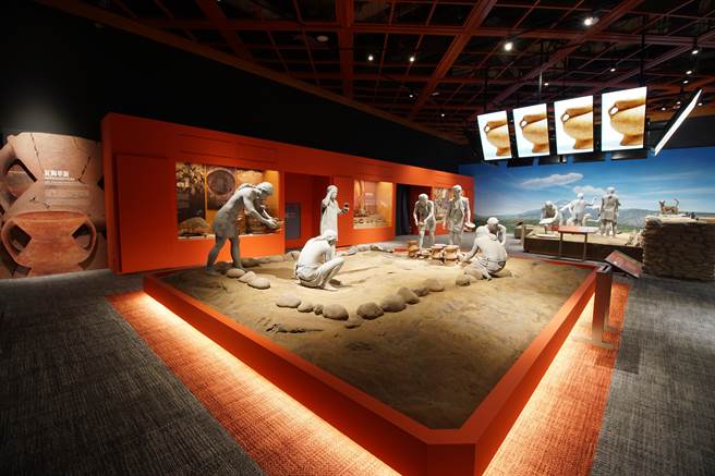 国立台湾史前文化博物馆再造完成开幕暨518国际博物馆日记者会16日举行，19日将于台东正式开幕。图为国立台湾史前文化博物馆新石器时代晚期-东部红陶展厅。（史前馆提供）