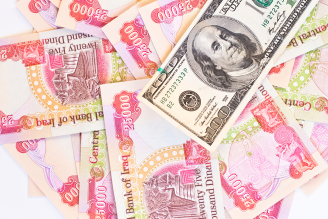 伊拉克政府于上周日（14）班布了一项禁令，禁止在商业交易中使用美元，目前这项禁令已经生效。（示意图 Shutter Stock）