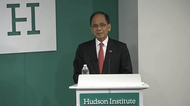 立法院长游锡堃赴美国哈德逊研究所演讲。（摘自美国哈德逊研究所直播）