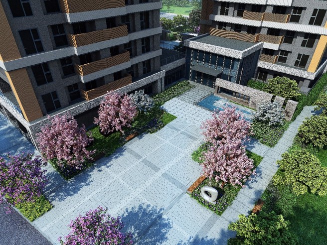 图为3D示意图，公设藉由光与绿，让大面积中庭花园、健身房、休憩区、室内外交谊空间等，和家人共享天伦之乐。（图/业者提供）