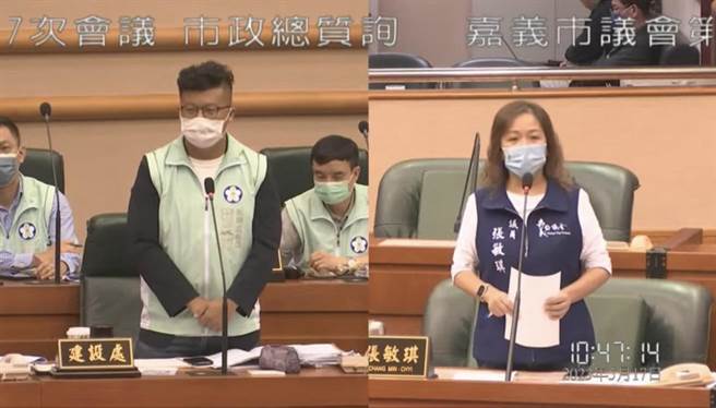 国民党嘉义市议员张敏琪轰田长沛「呷碗内看碗外」，早已无心在市政上，建议他不如请假全力拚初选。（吕妍庭翻摄）