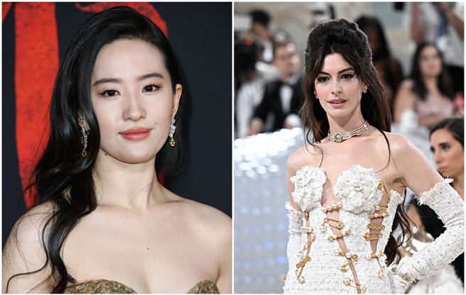 刘亦菲、安海瑟薇神仙同框，画面美哭网友。（图／达志）