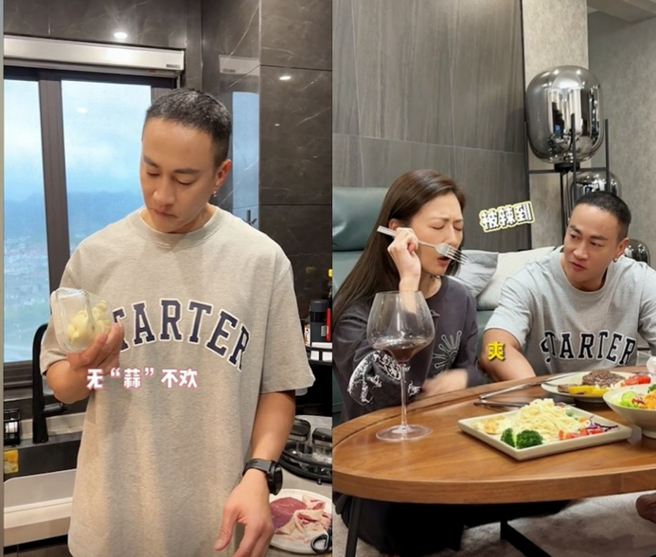 47岁的何润东近况被网友惊呼「中年崩坏」，髮际线后退得太夸张。（图／摘自何润东抖音）