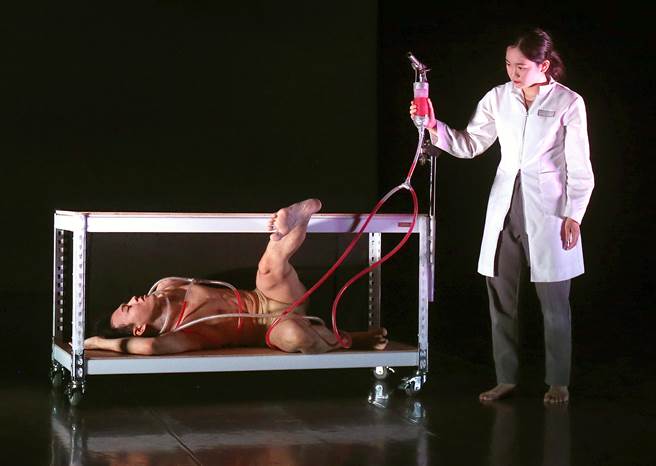 舞者带领观眾探索骨骼、肌肉及体液在人体内的运作。（范扬光摄）