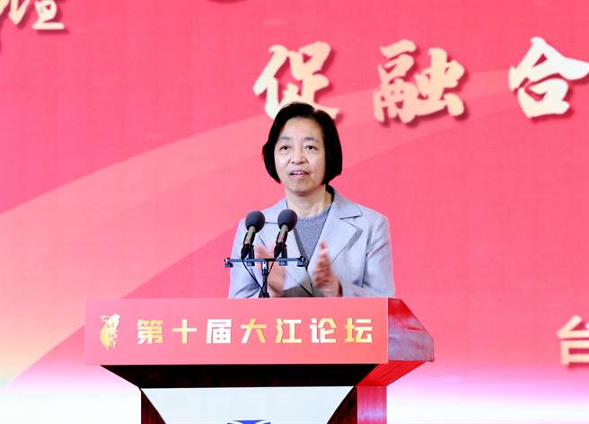 大陆全国政协副主席、台盟中央主席苏辉致词表示，热烈欢迎台湾同胞多来大陆走走看看。（台盟中央提供）