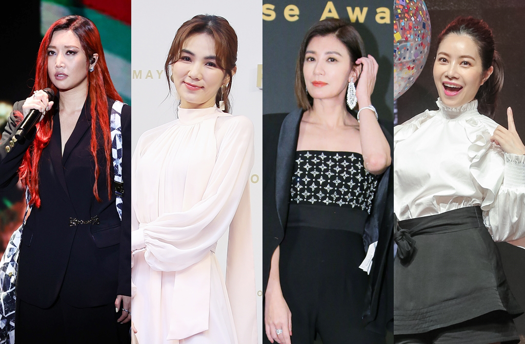 A-lin（左起）、Ella、賈靜雯、徐懷鈺等人今年代表台灣女星參加《乘風2023》。（圖／中時資料照片）