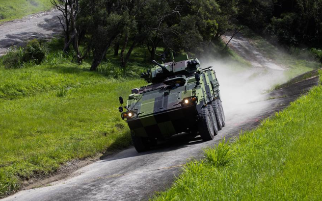 图为30公厘链炮云豹甲车。(中时资料照)