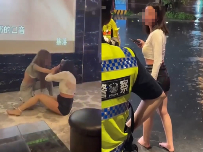 台中一名在八大行业工作的孙姓女子疑因2万元债务，遭1女2男在KTV包厢内痛殴，甚至被滚烫热汤浇脸，影片相当骇人。（翻摄画面）