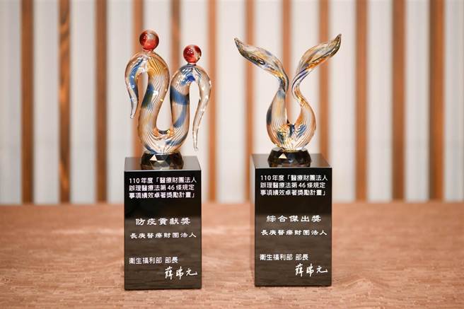 长庚一举荣获「综合杰出奖」与「防疫贡献奖」双奖肯定。（长庚医院提供／林周义台北传真）