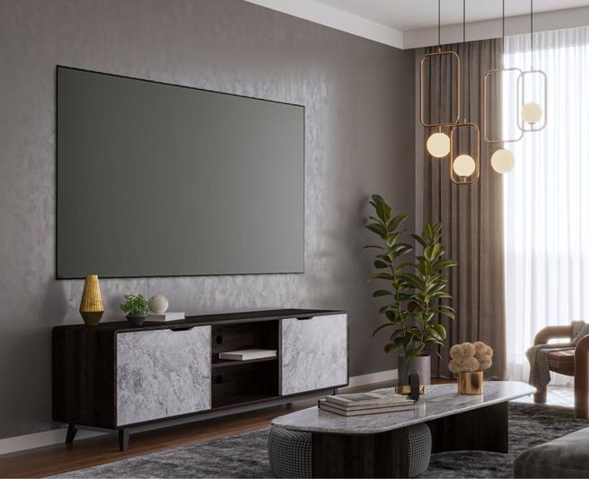 OVO菲涅尔75吋抗光幕VB1可视角高达150⁰，大幅增强对比与饱和度，灯不关黑也能看见亮丽色彩。（OVO提供）