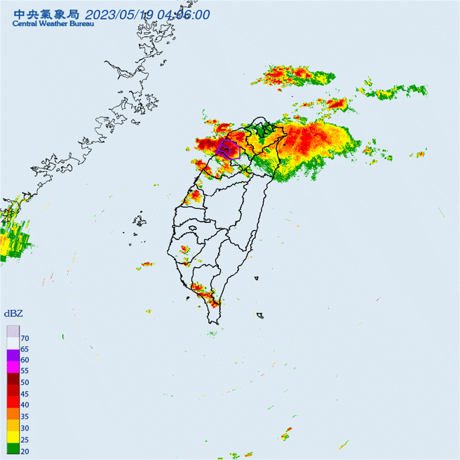 國家警報凌晨響！雷雨閃電夜襲狂炸竹桃苗 水利署急發淹水警戒(圖/氣象局)