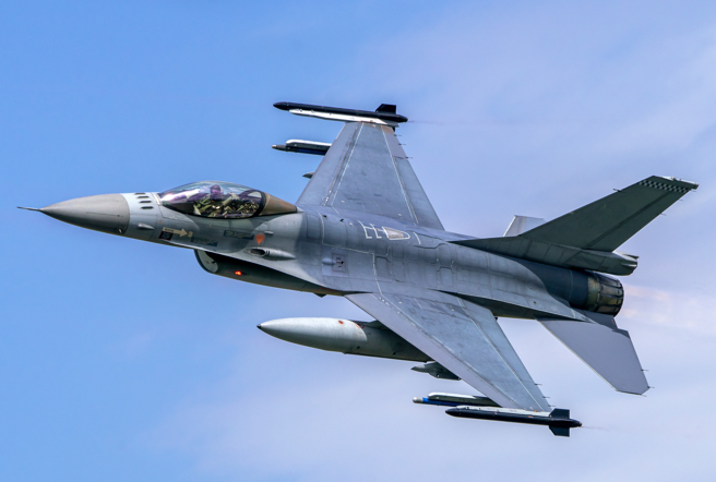 荷兰皇家空军F16战机的资料照。（达志影像/Shutterstock）