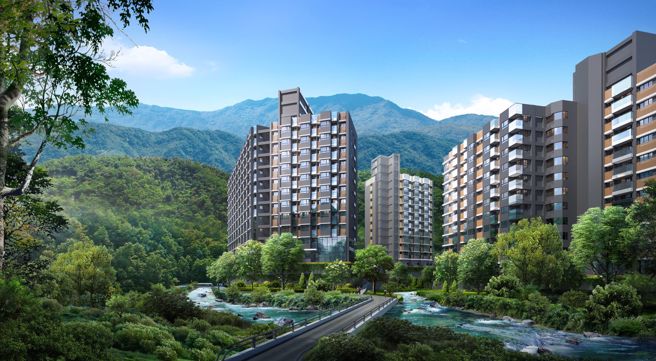 「星野之森」为新北第一圈房价4字头凹陷区，6千坪大基地日系森态宅。（甲山林集团提供）