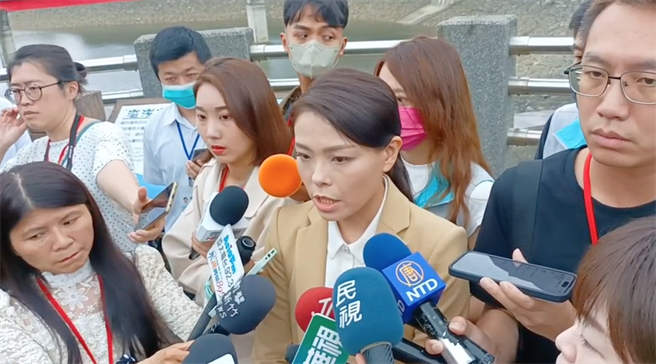 新竹市长高虹安19日一早到宝二水库视察。（新竹市政府提供／王惠慧新竹传真）