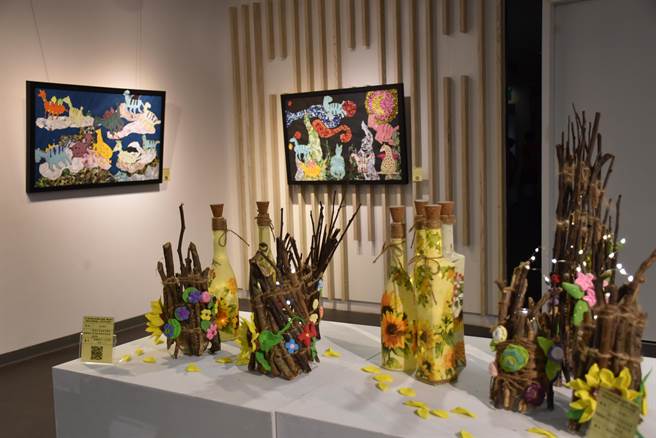 苗栗县政府与广达基金会推游于艺学生成果展，19日开幕。（谢明俊摄）