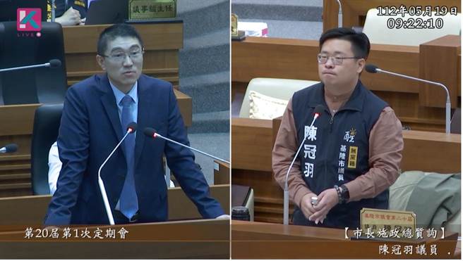 基隆市长谢国梁（左）表示，他上任后推行「行人友善」政策，与同期相比行人死伤数已降低20％~30％左右，有显着下降，也会持续调整。（徐佑升摄）