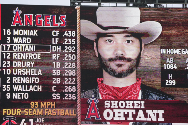 大谷翔平落腮鬍造型。（美联社）