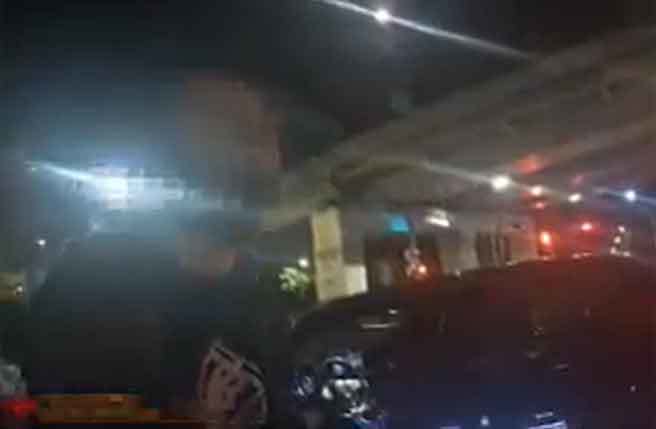 林姓通缉犯上月29日因违规停车，遇到员警盘查。(影片翻拍)