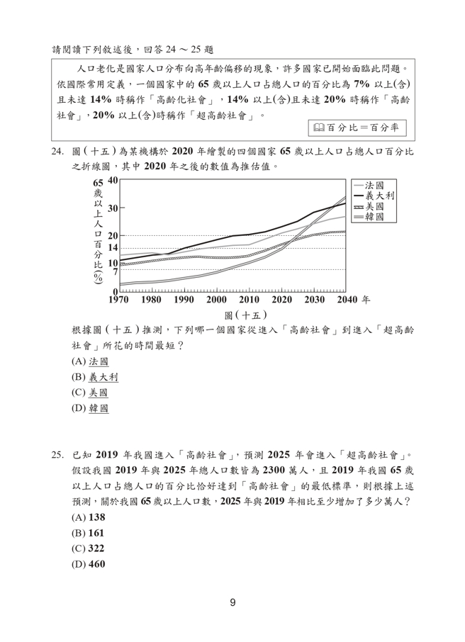 112年国中教育会考 数学科试题 (国中教育会考推动工作委员会 提供)