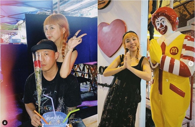 健志和「最美化妆师」陈甯亚（Mia），恋情谈得甜蜜、稳定。（图／Mia Instagram）