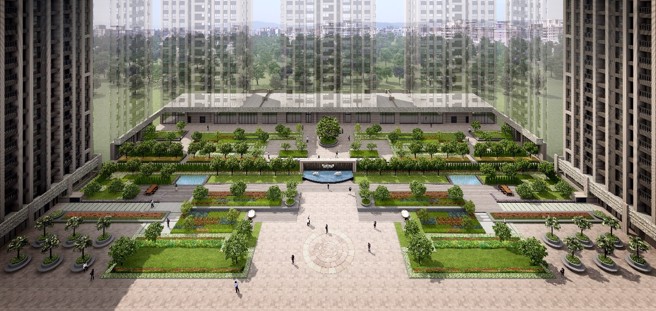 「佳展大展」基地拥千坪花园公设。(图/佳展大展)