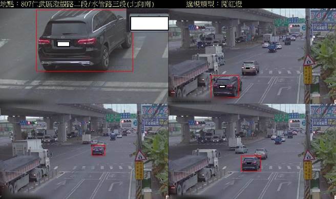 高雄警方将在燕巢、仁武、凤山、大寮、林园5行政区建置闯红灯科技执法，将于26日正式上线。图为仁武区澄观、水管路口科技执法。（翻摄照片／崔正纲高雄传真）