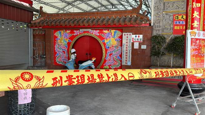 台中市潭子区得天宫22日中午传出亮枪殴打伤害案。（民眾提供）