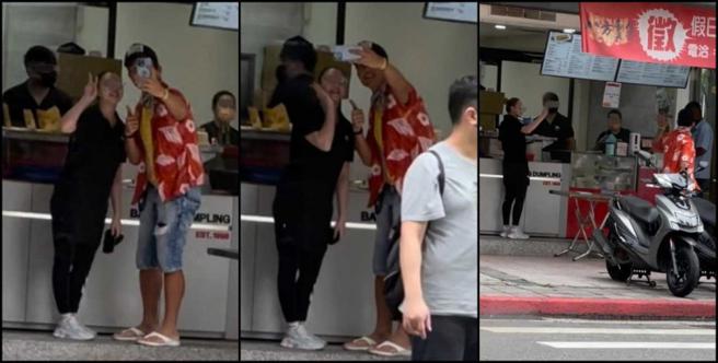 身高较高的杨一展体贴粉丝，自拍时微微弯腰，还一连拍了好几张，让对方变化不同手势角度，拍好拍满后，还亲切挥手说掰掰。（图／读者提供）