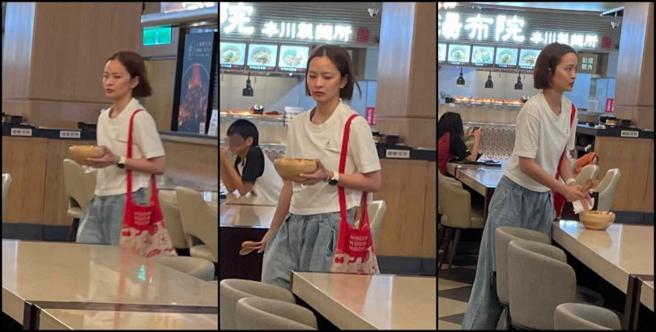 叶星辰快脚替男友占好座位，速度快得连头髮都飘起来。（图／读者提供）