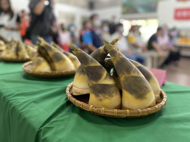 龙崎区绿竹笋面积约300公顷，生产的「牛角笋」受到市场好评。（曹婷婷摄）