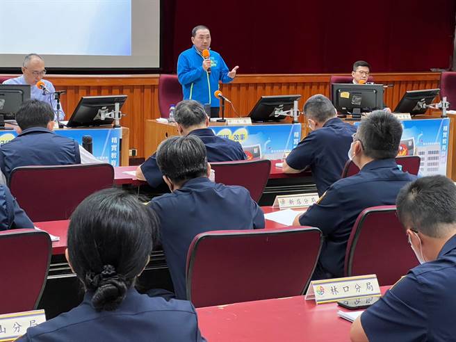 侯友宜今主持警察局警政工作会报。（王扬杰摄）