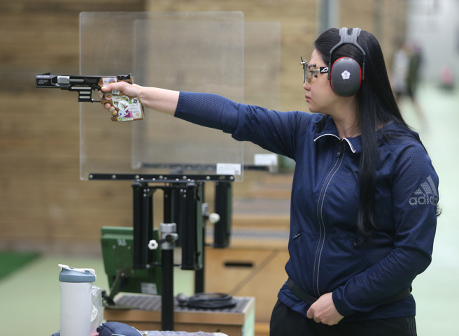 田家榛专心训练。（陈怡诚摄）