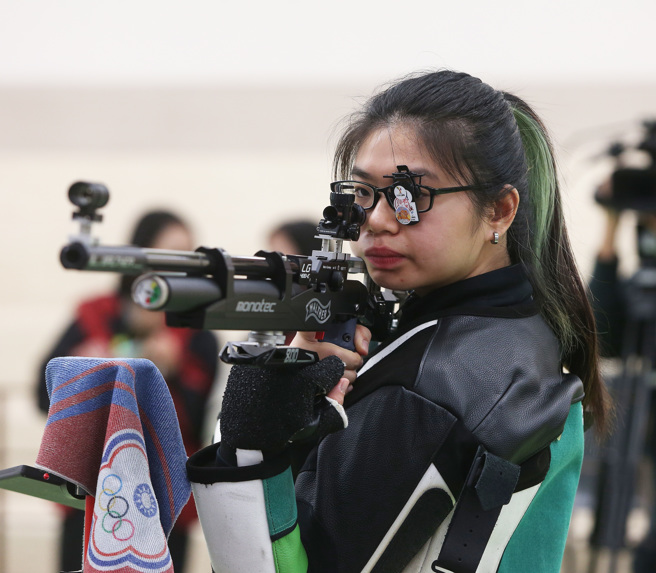 林颖欣是新婚两个月的幸福人妻，认为成家之后自己在选手路上后勤更稳。（陈怡诚摄）