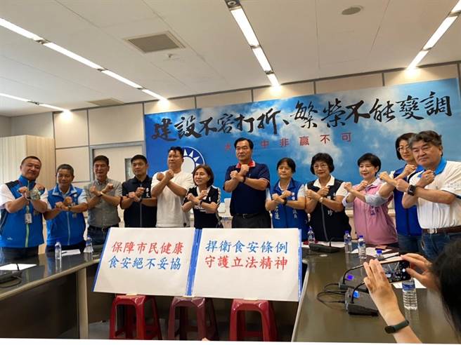 台中市议会国民党团24日开记者会，要求市府要上诉，并继续稽查。（张亦惠摄）